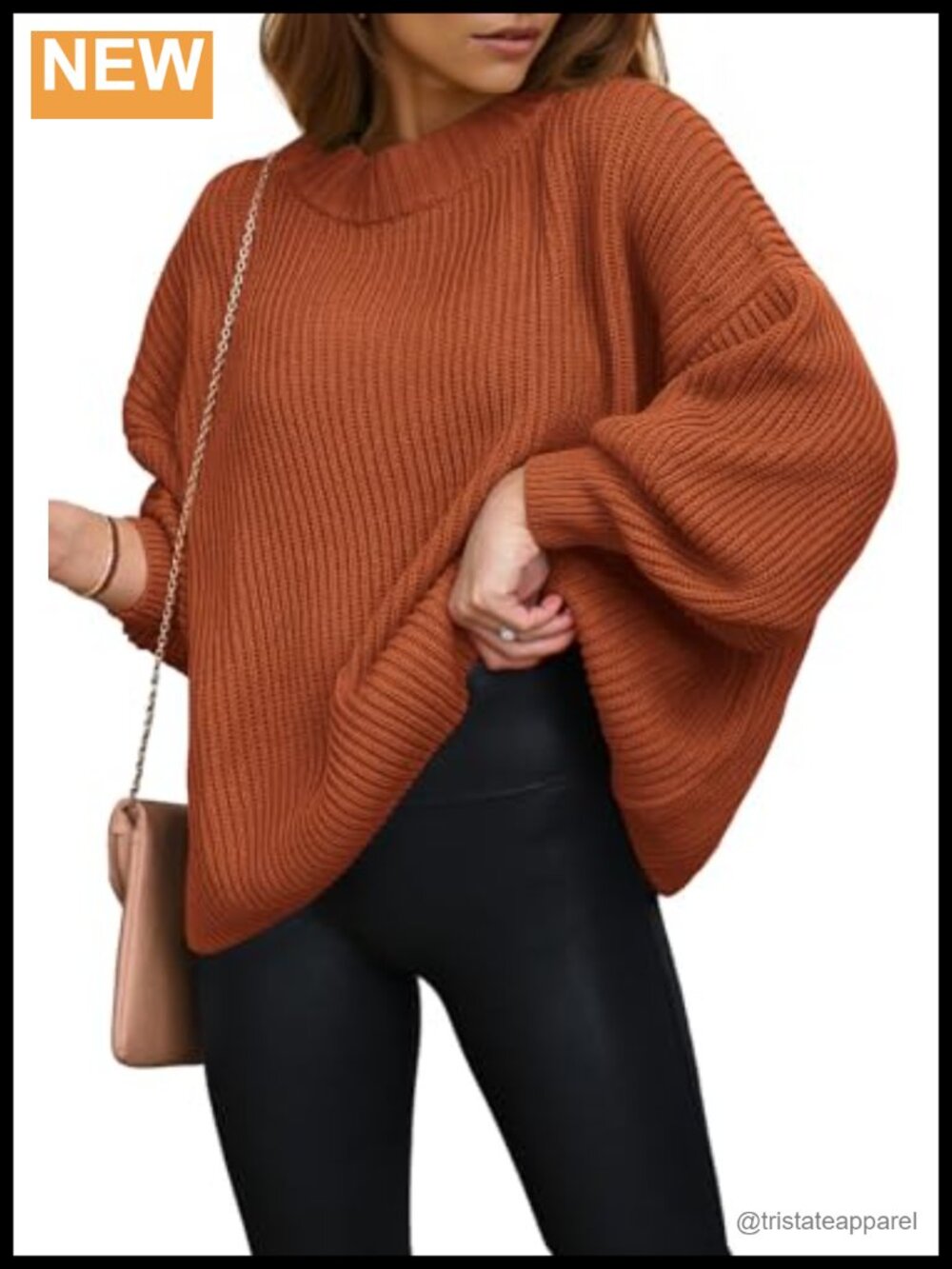 Oversized Chunky Knit Pullover Sweater, Crewneck Long Sleeve Casual Soft